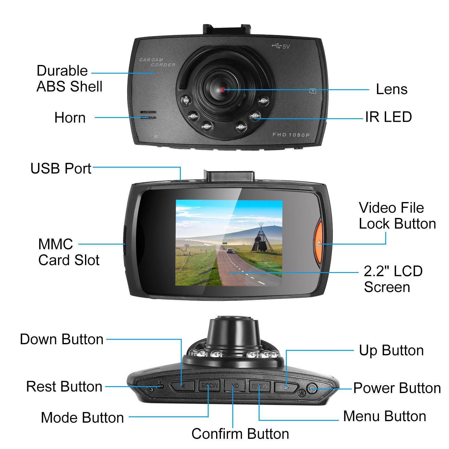 Full HD 1080P Car DVR Recorder