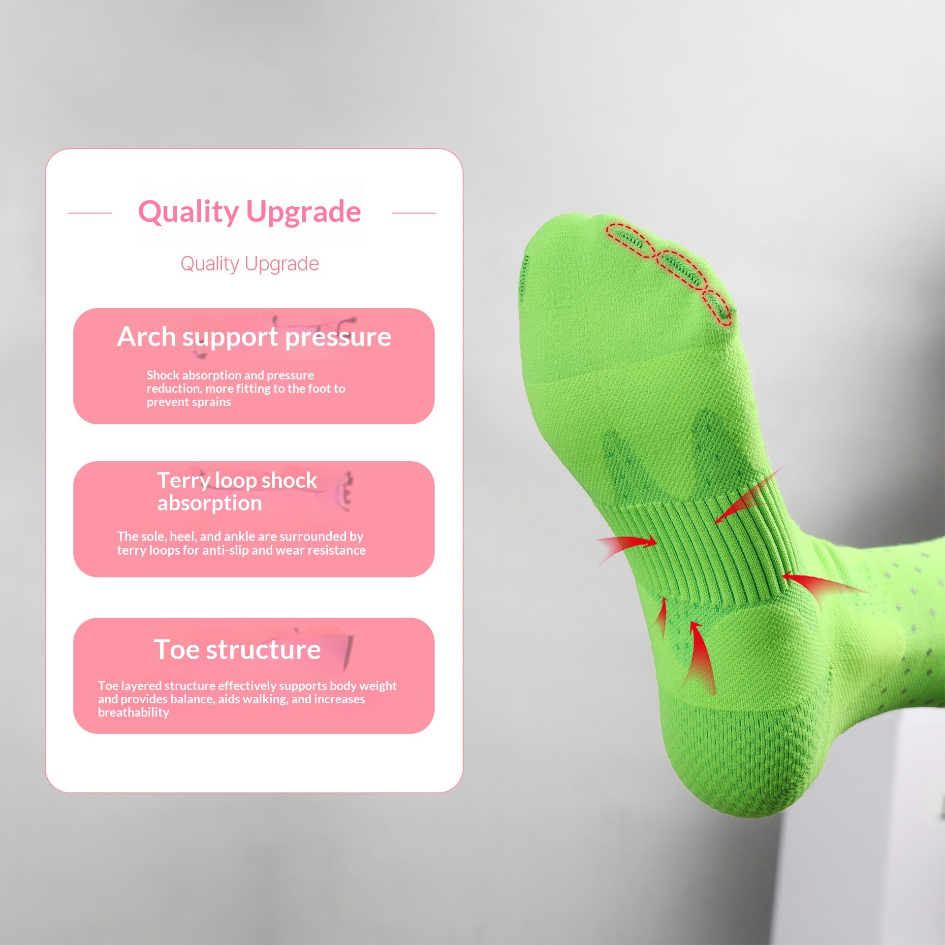 Chaussettes de course réfléchissantes résistantes à l'usure