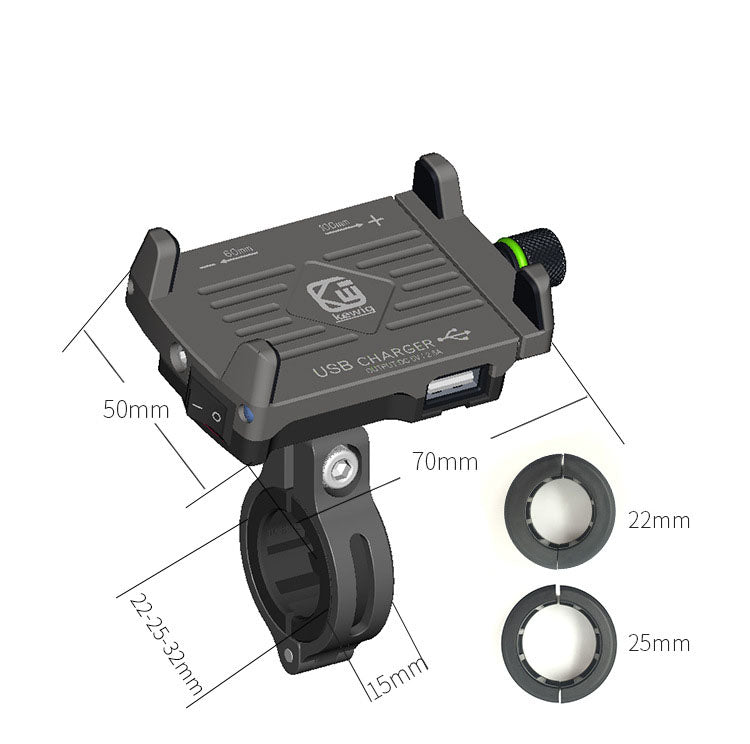 Porte-téléphone mobile en alliage d'aluminium de moto