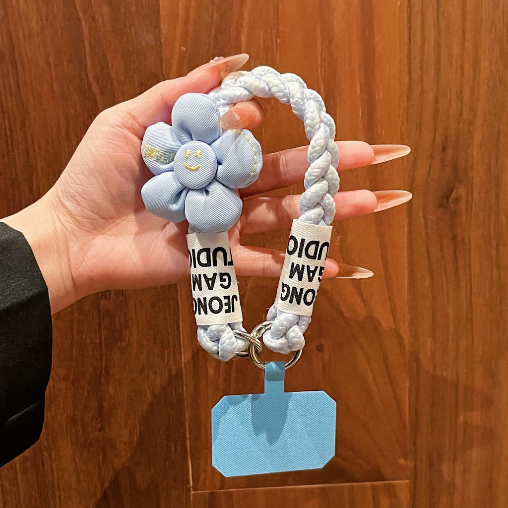 Coffret de téléphone en forme de chanvre court Lanyard avec boutons Bracelet de téléphone anti-perte