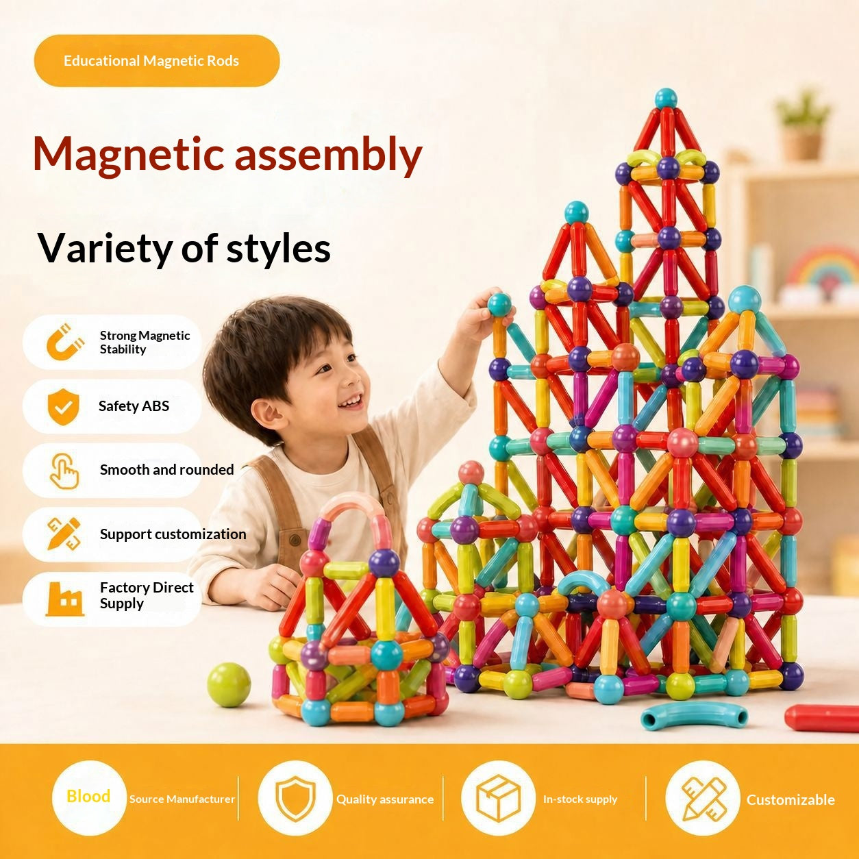 Éducation Jouet parent-enfant Apprentissage précoce Montage magnétique