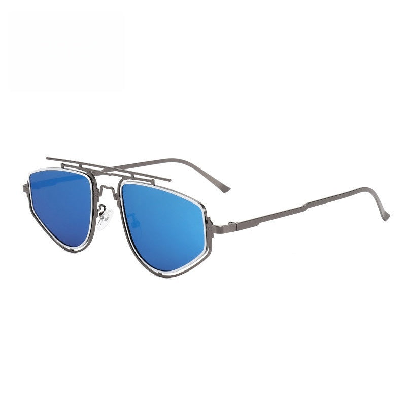 Lunettes de soleil retro double cadre - Unisex UV Protection Mode Eyewear avec design unique fo