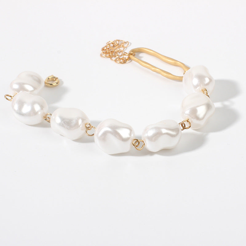 Bracelet baroque en perles irrégulières