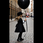 Filles Une ligne Robe formelle Robe vintage de jeune fille Robe de fête noire 3-5 ans