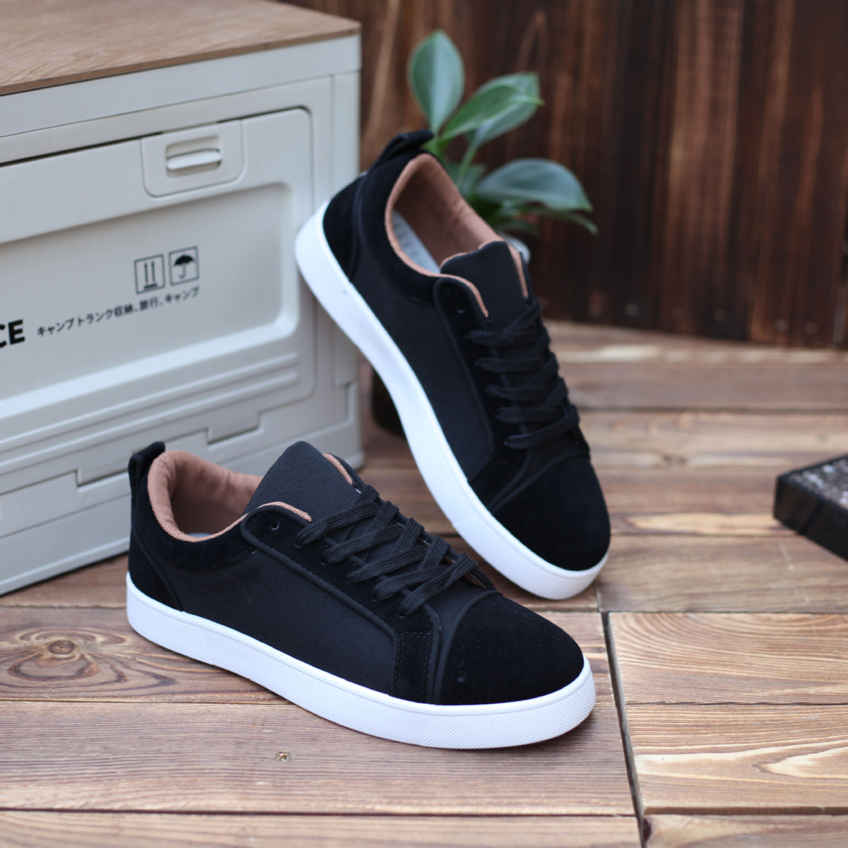 Rouge fond hommes sneakers toile de sport respirable