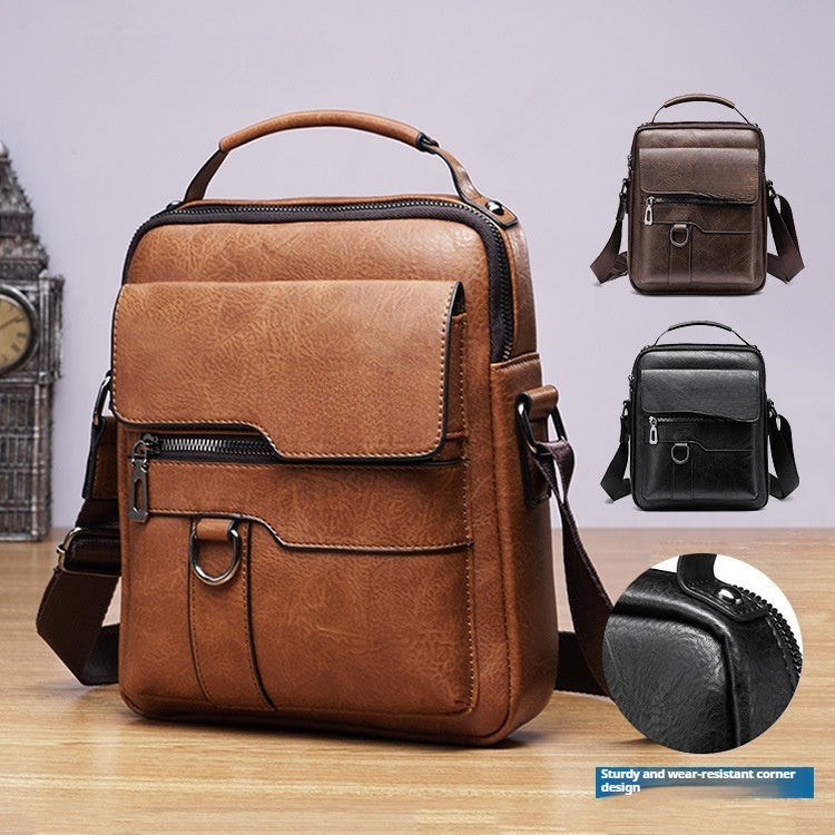 Sac croisé d'affaires rétro à épaule unique pour hommes