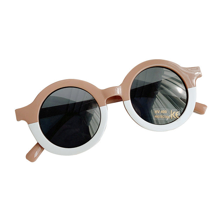 Lunettes de soleil pour enfants Cadre rond Protection solaire et mode d'ombre solaire Tous appariements