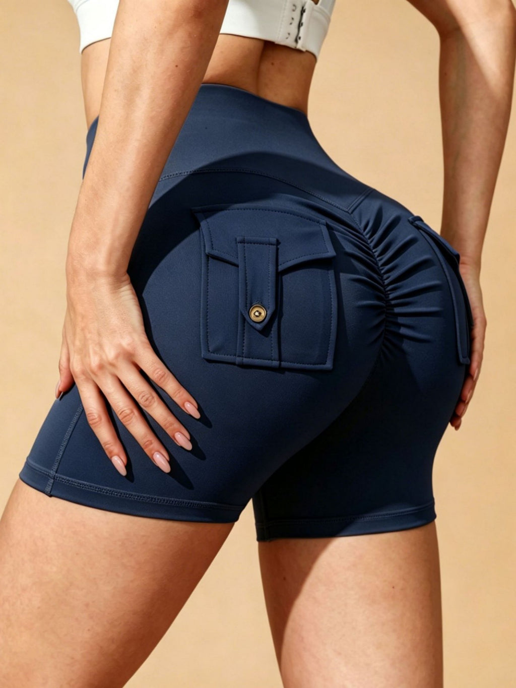 Shorts de yoga de poche pour femmes High-Waited Butt-Lifting entraînement Sports Style extérieur Yoga Pan