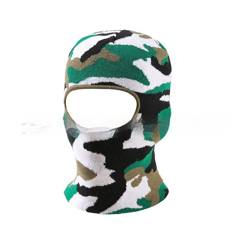 Colorful High Street Hip Hop Street Personnalité Chapeau de tricot Chapeau de masque chaud unisexe