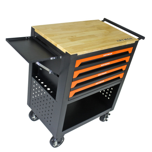 4 OUTILS MULTIFONCTIONNELS CARTONNÉS À ROUES ET À BOIS