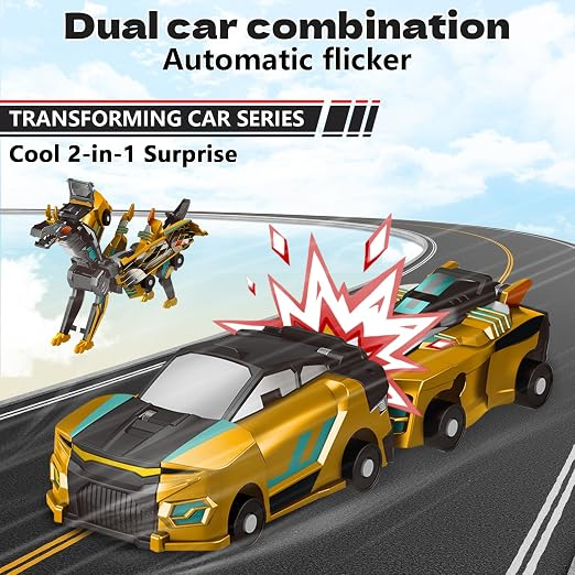 2-en-1 Unisex mécanique Mini magnétique-Triggered Auto-Transform Pegasus Car Toy