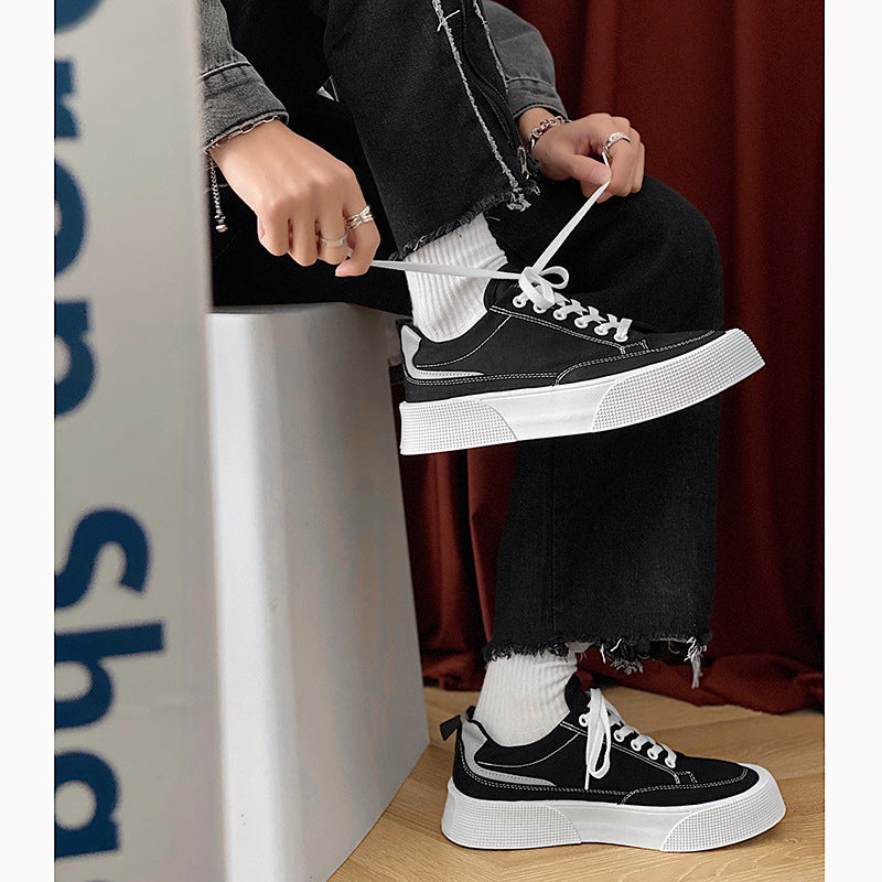Toile respirant haut bas plate-forme hommes Casual Sneakers