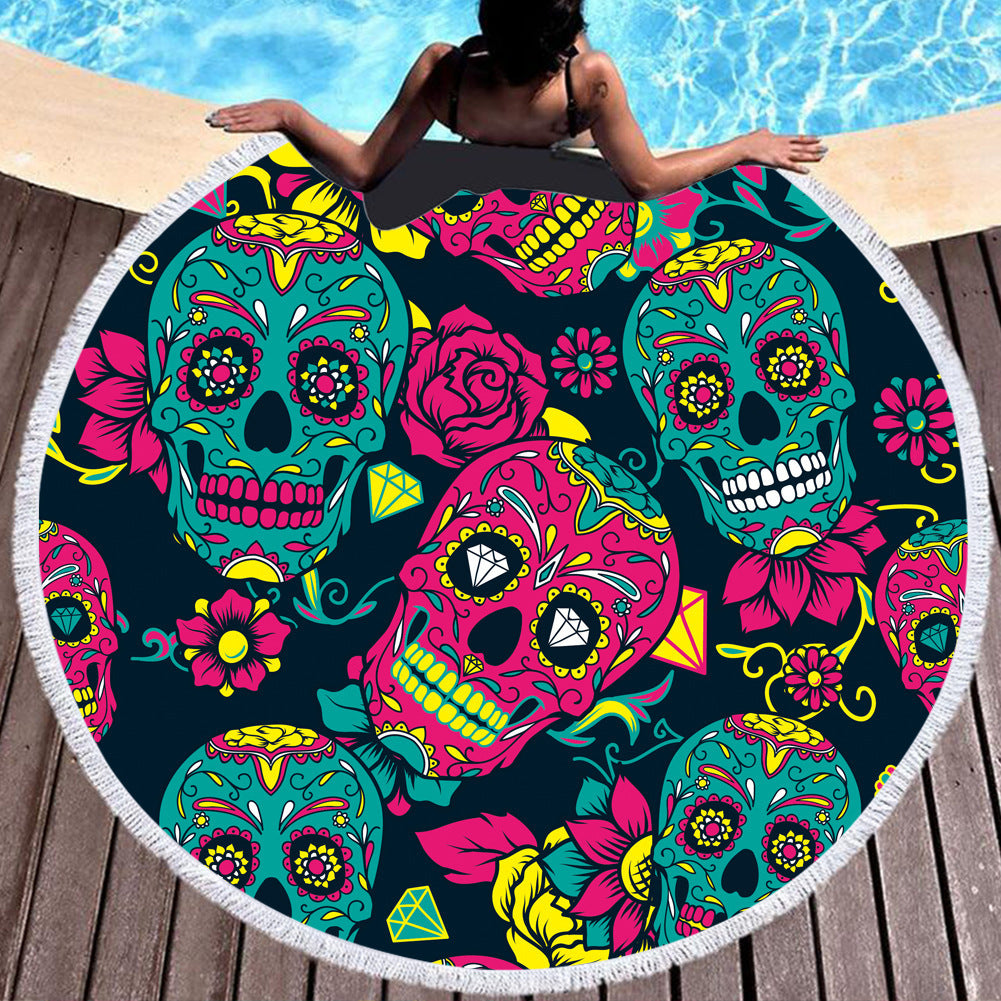 Serviette de plage ronde en fibre