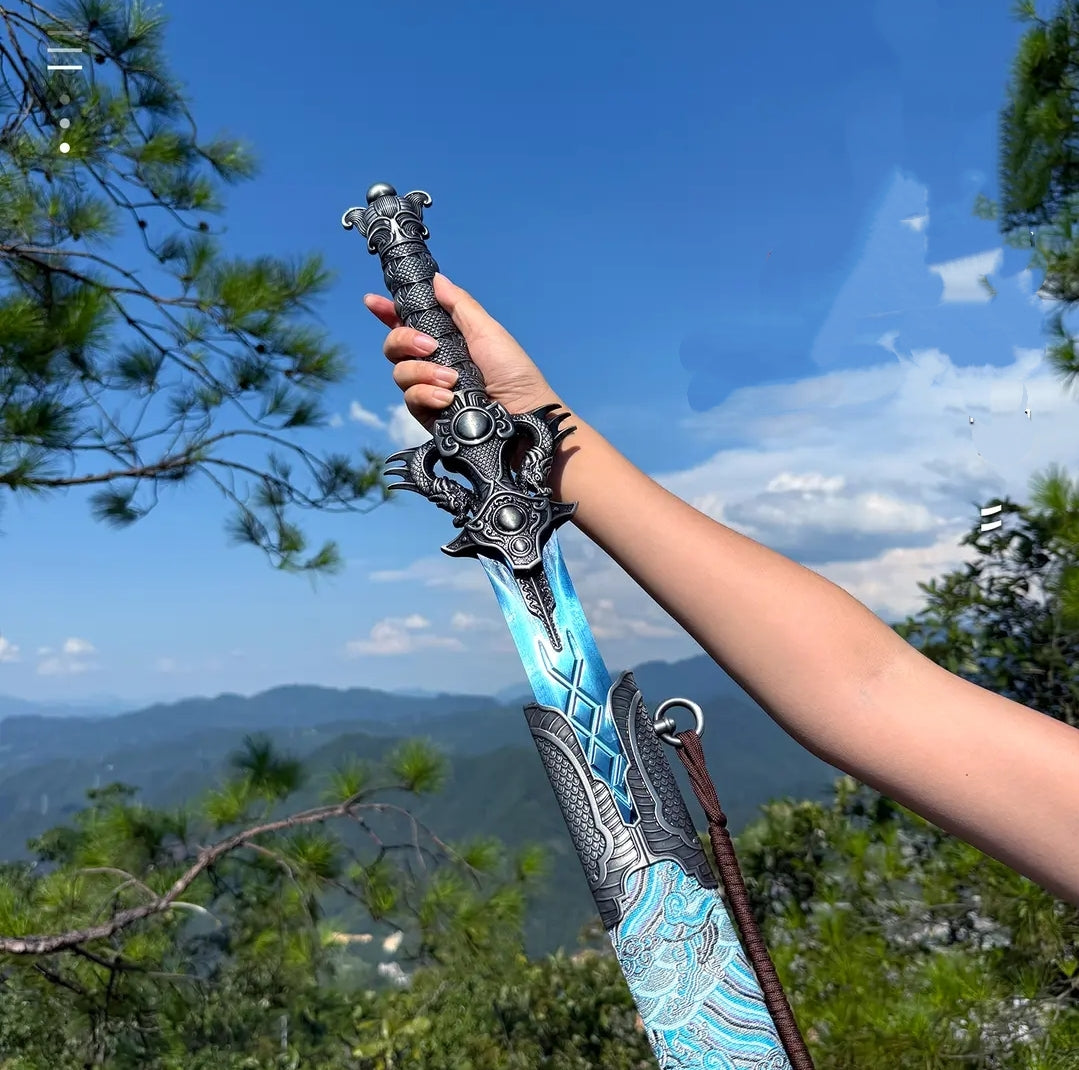 Blue Xingyuan Sword de Longquan City Une pièce haute en acier au manganèse Collecteable Cold Wea
