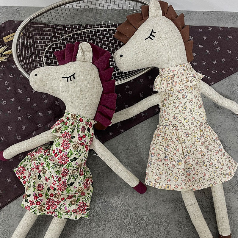 Robe de poupée en coton de style coréen avec petite impression florale