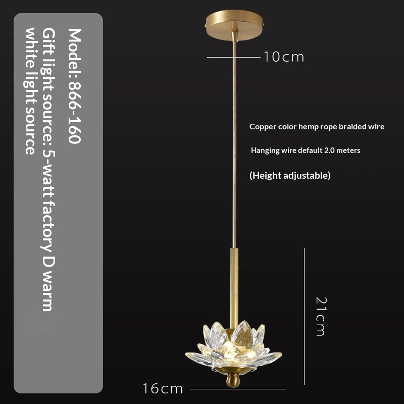 Lampe de pendentif en cuivre à tête unique créative pour Balcon Hallway et chambre