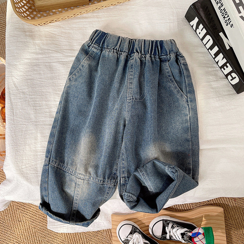 Letter-print pour enfants Top et Vintage Denim Jeans