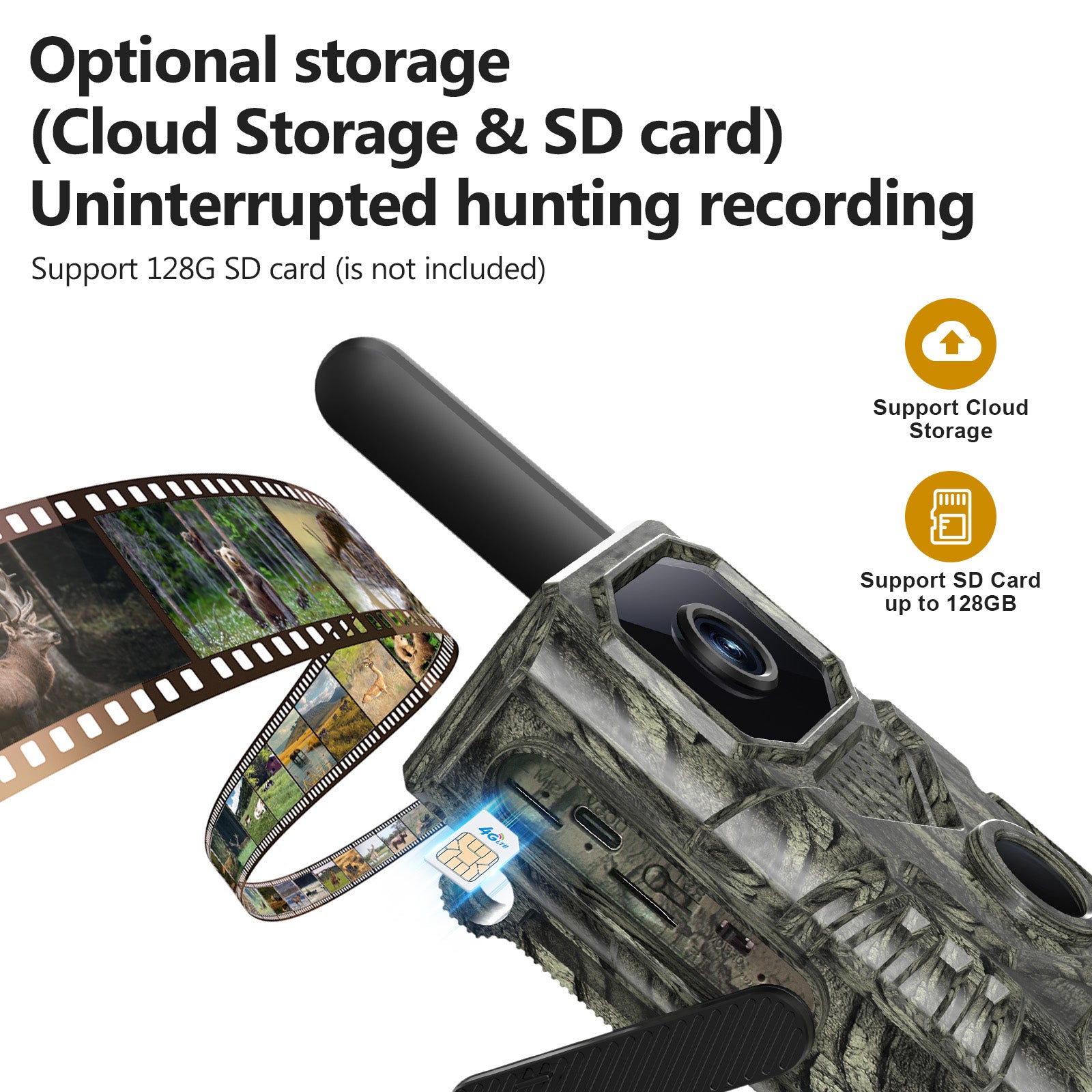 4G GPS Hunting Outdoor Trail Caméra grand angle 4MP Camouflage Wildlife Deer Monitoring Sol