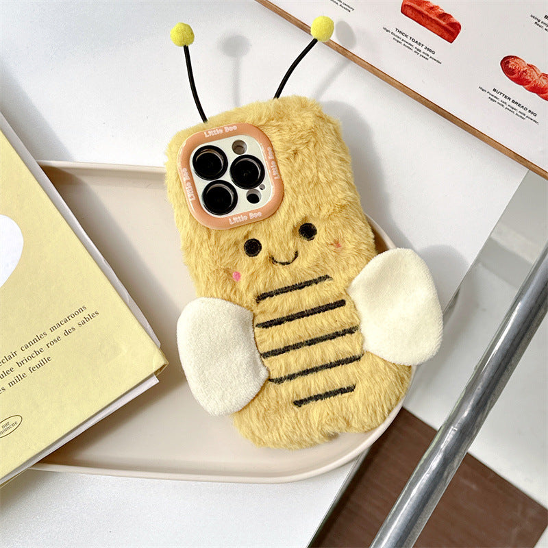 En peluche Cartoon Bee Lens Bracket Téléphone Case