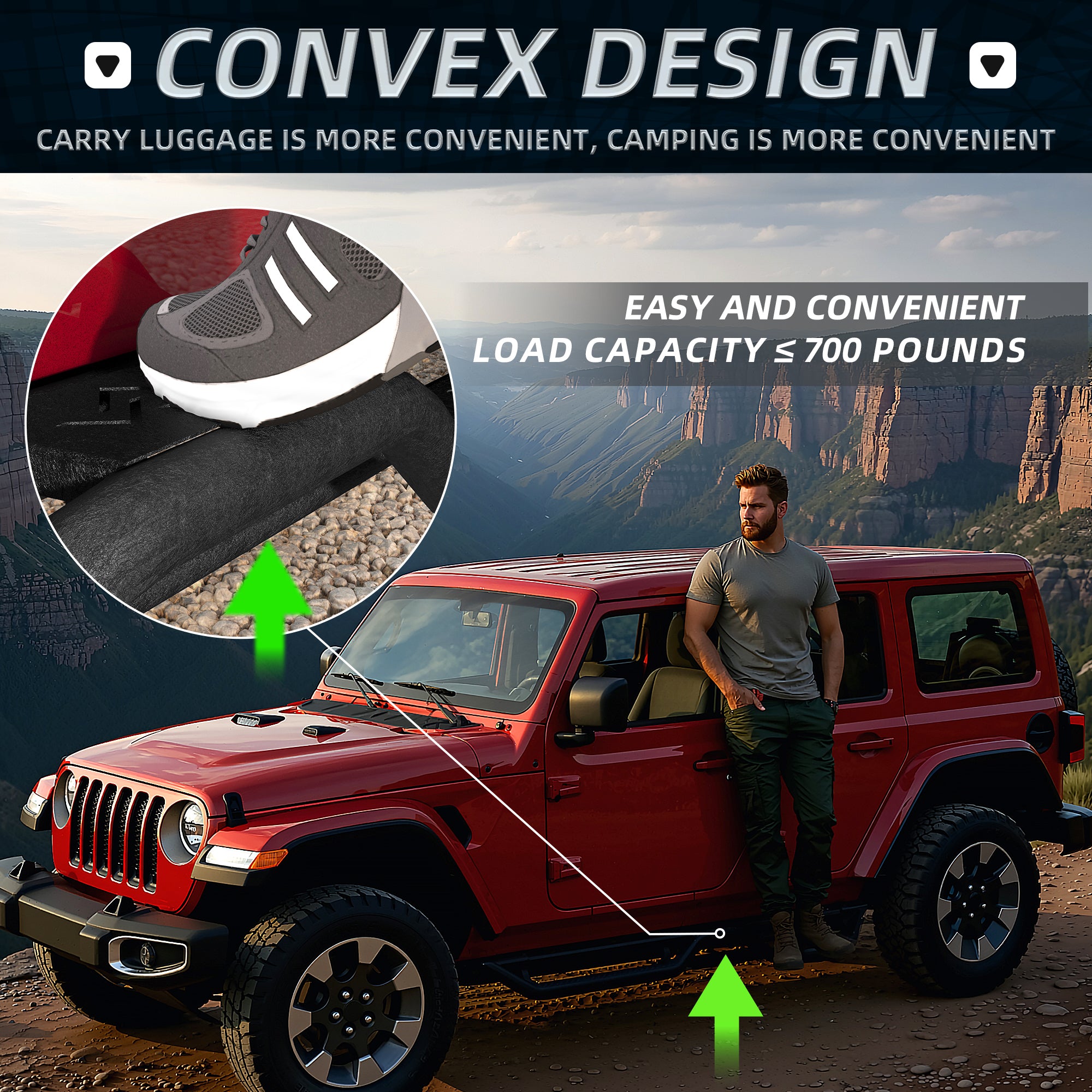 Planches de course Nerf Barres marches latérales pour 07-18 Jeep Wrangler JK Unlimited 4 Door