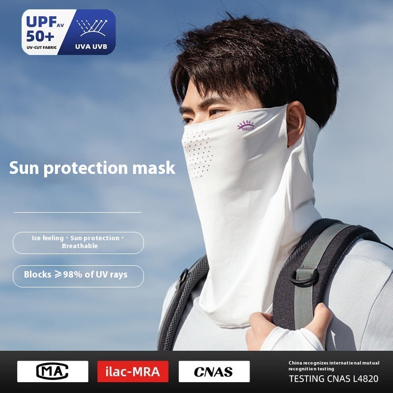 Masque du soleil Écharpe de soie de glace pleine face pour hommes