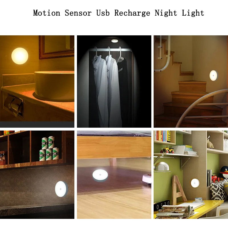 Capteur lumière LED Motion PIR USB rechargeable Armoire portable lampe de nuit