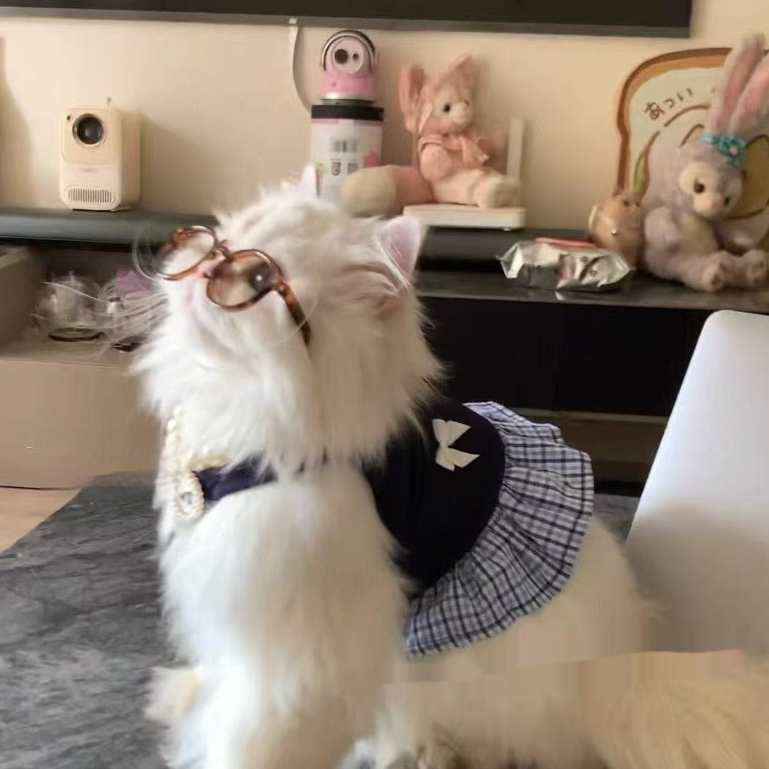 Robe de Veste Petit Chat et Chien Style Preppy