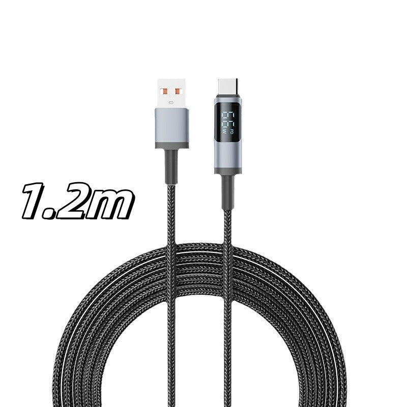 Câble de données à charge rapide approprié pour recharger la cabine de recharge de la ligne de données d'affichage numérique Type-c