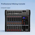 CT8 Professional 8-way Mixer USB avec moniteur Bluetooth DJ Console Audio Mixer