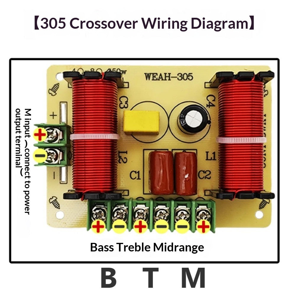Crossover 3-way non-subscriber 3-way loudspeaker modification