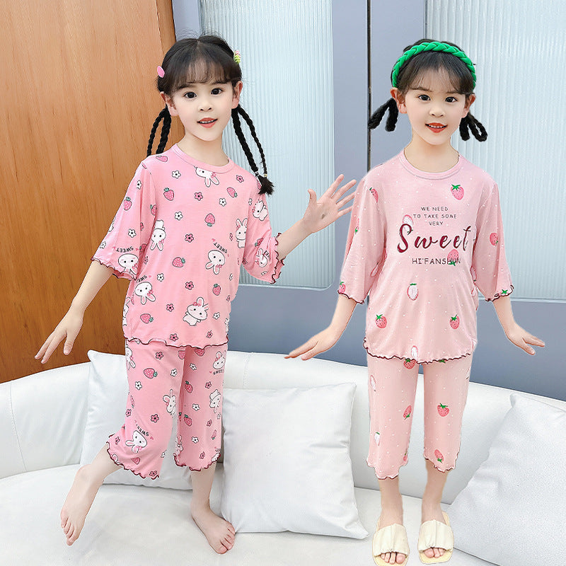 Vêtements de maison à manches courtes pour les filles