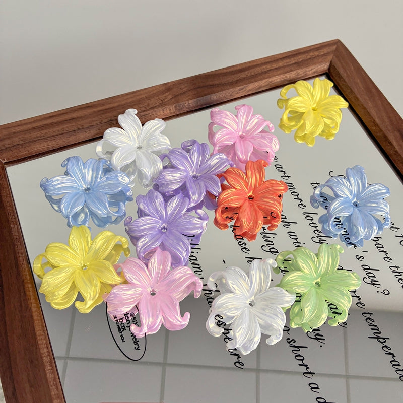 Gold Glitter Iridescent Iris Flower Charms
