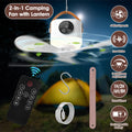 Ventilateur de plafond de tente 1Pc avec lampe 7200mah Batterie rechargeable Eventail suspendu W