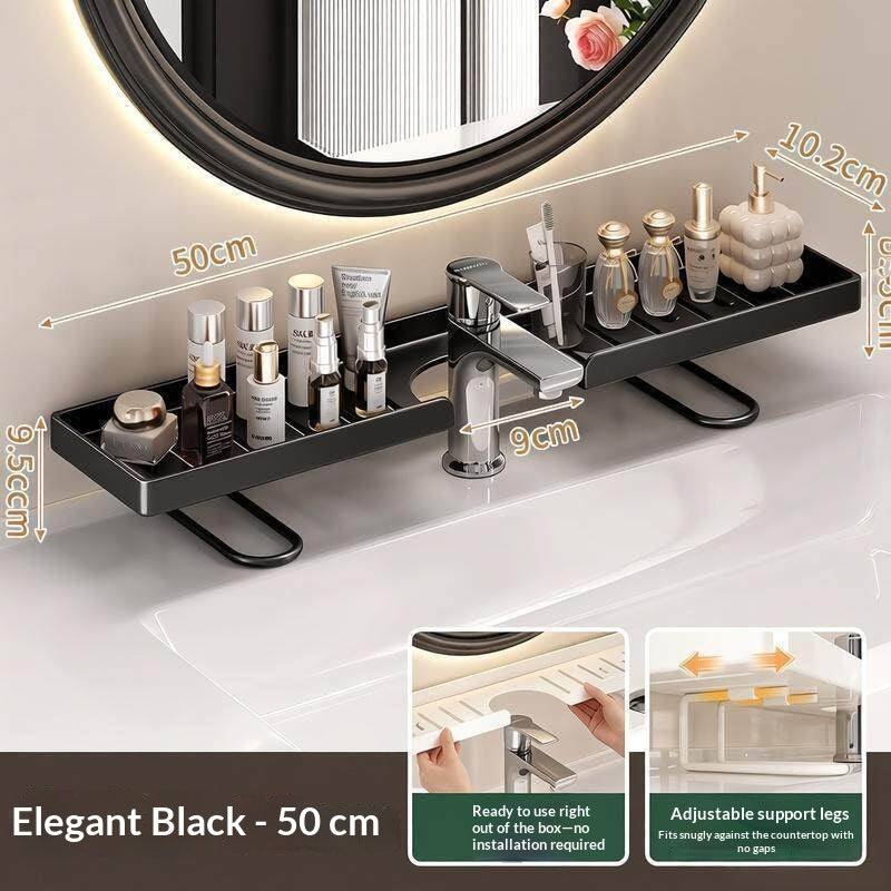 Robinet de toilette Rack Salle de bain Sink Rack Laver les mains Piscine Pas de perforation Asphalt Rack Salle de bain
