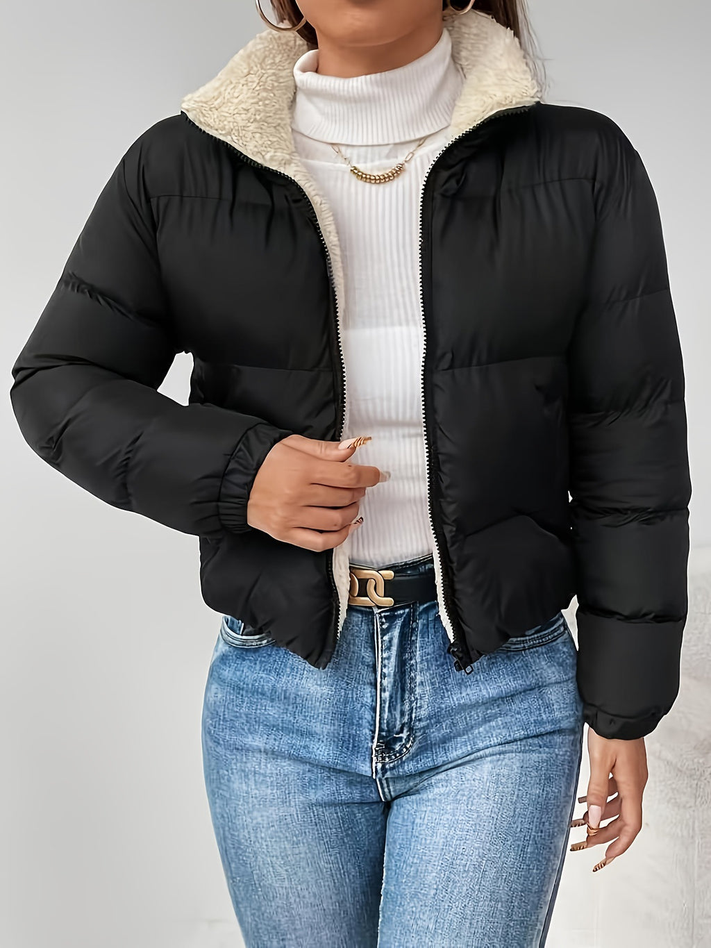 Veste casual de couleur unie pour femmes