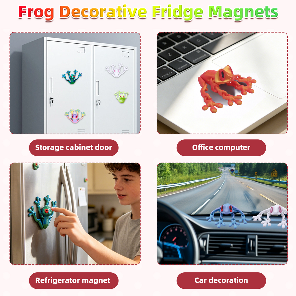 Grand aimant de réfrigérateur à grenouille imprimé 3D