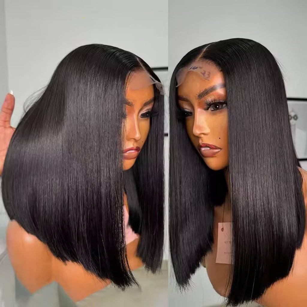 Perruque droite des cheveux humains