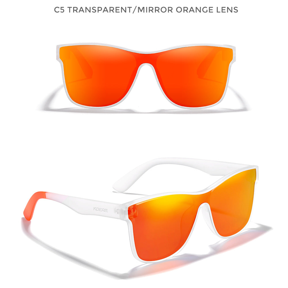Lunettes de soleil à objectif unique HD Verres à sport extérieur polarisé