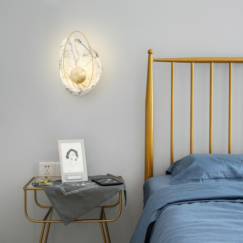 Lampe murale en marbre Shell