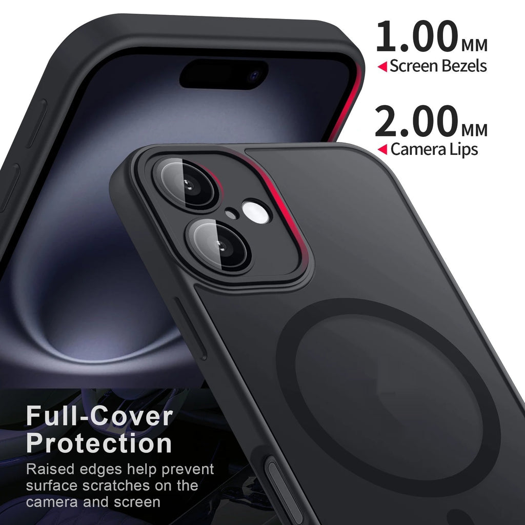 Magnetic Suction Skin-feel Semi-transparent Full Phone Case