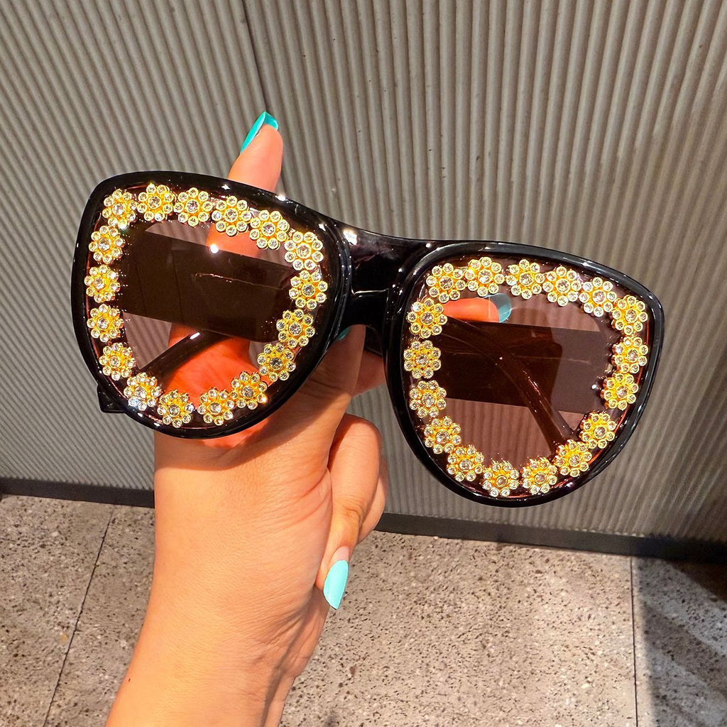 Lunettes de soleil rétro surdimensionnées en forme d'œil de chat pour femmes