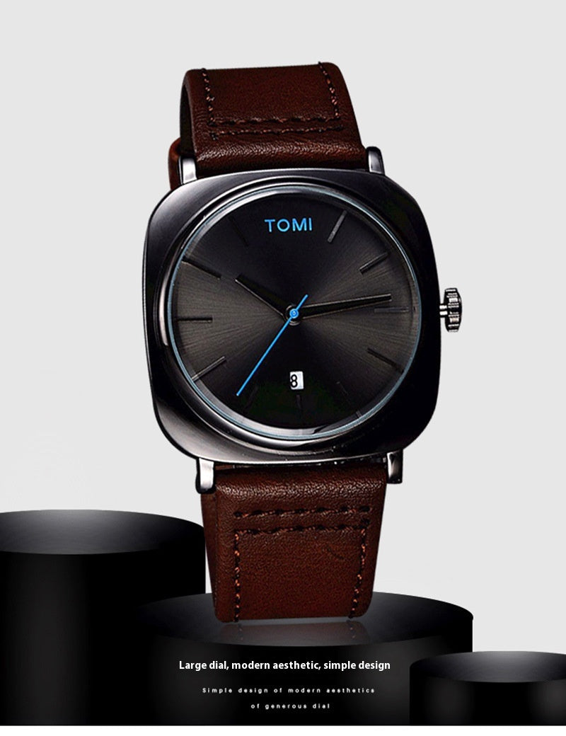 Calendrier carré Montre de mode pour hommes d'affaires