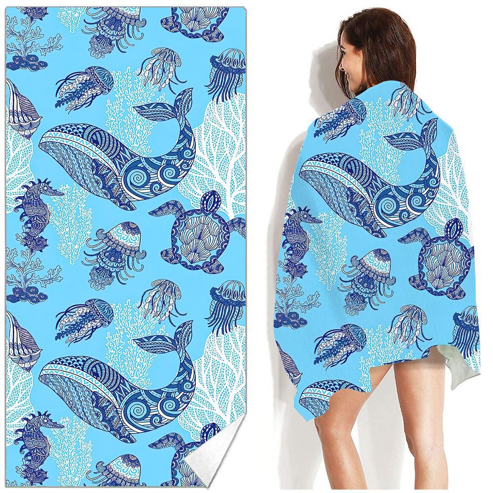 Serviette de plage Bohemian imprimée pour la natation