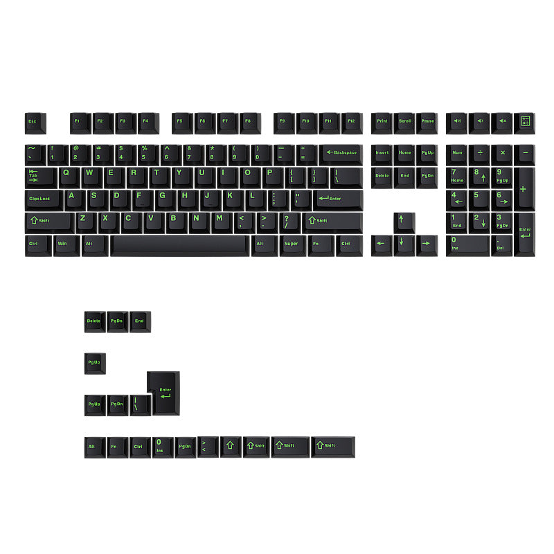 Positive Engraved Small Full Set 126 Keys Height Two-color Keycap