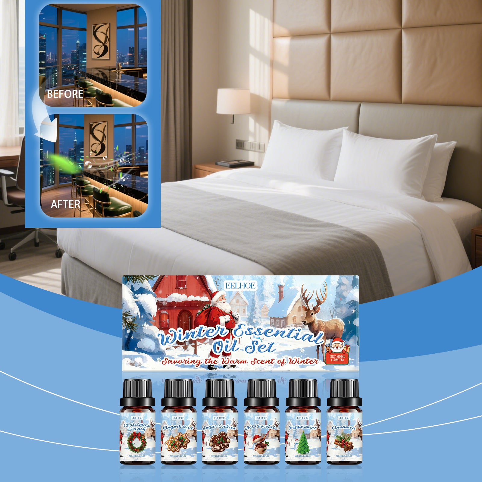 Ensemble d'huile essentielle d'aromathérapie d'hiver 10mlx61box