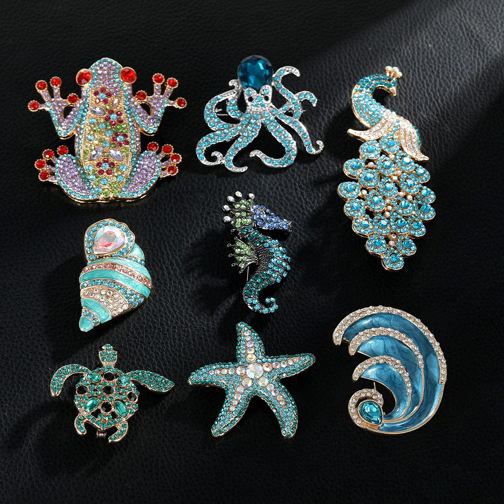 Meilleure vente Tortue de la mer de Strass et Octopus Brooch