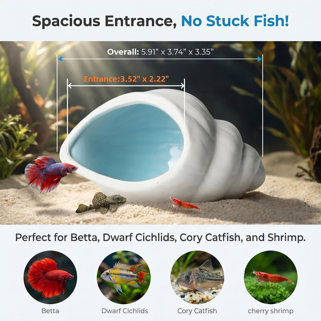 Cave d'aquarium en céramique pour Betta Fish Tank Decor