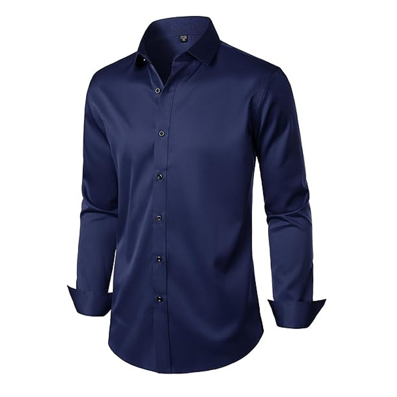 Elégant Business Formel Solide-couleur manches longues Hommes chemise