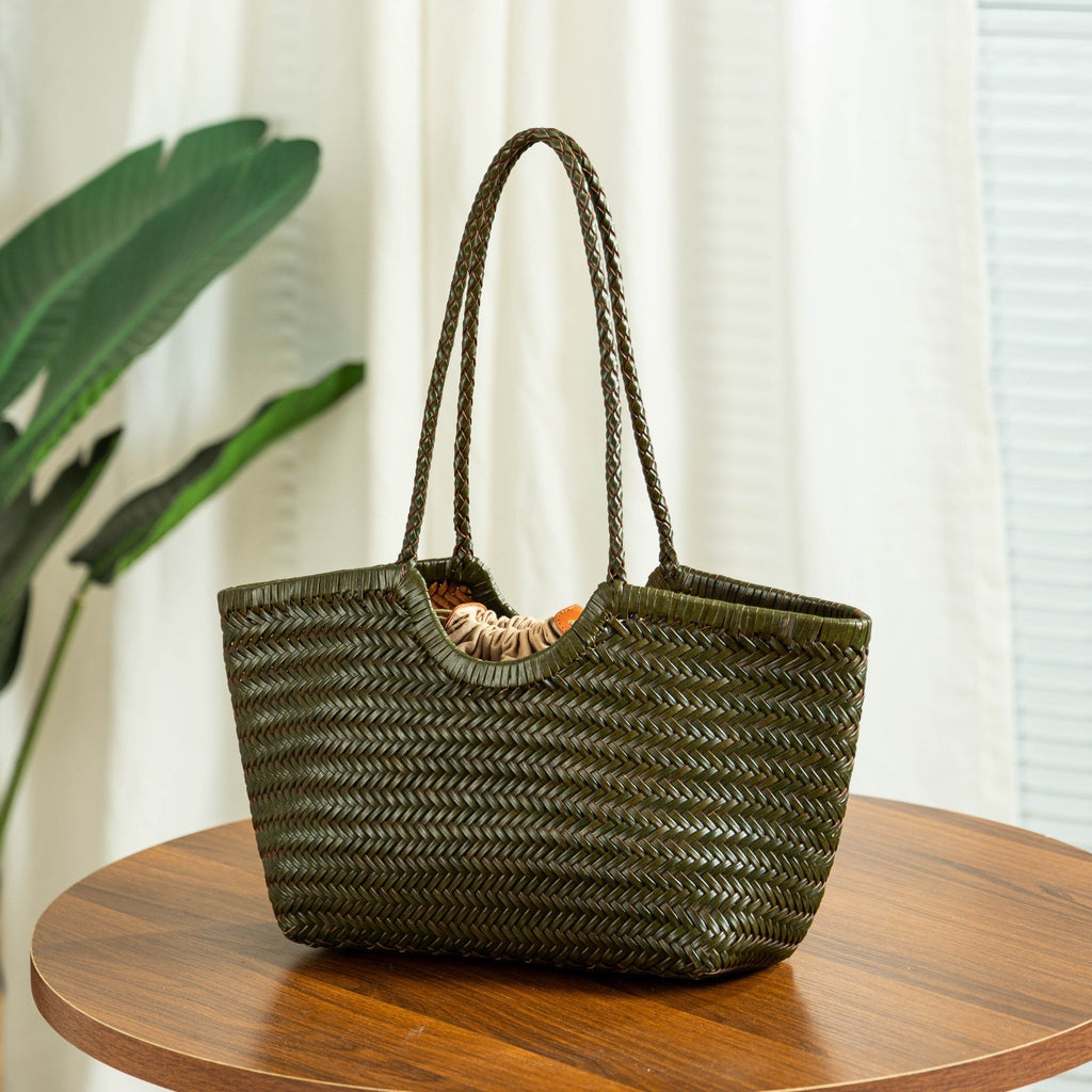 Dragon Woven Leather French Vintage Bag