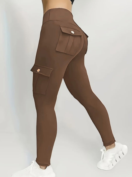 Pantalon de travail à haute élasticité pour femmes Yoga multi-poches